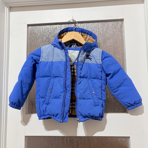 Burberry Kids Blue Puffer Jacket 3Y - Picture 7 of 10